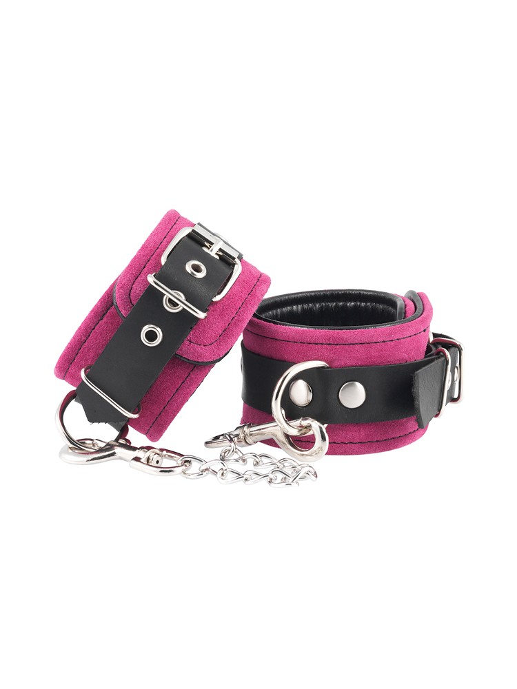 Velourleder-Fußfesseln, pink