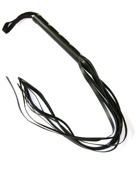 Lederpeitsche mit 8 Riemen (M), schwarz