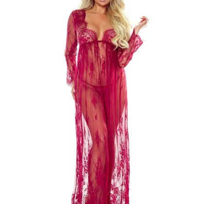 Provocative So Elegant: Spitzen-Negligé, weinrot (L/XL) Provocative So Elegant: Spitzen-Negligé, weinrot (L/XL)