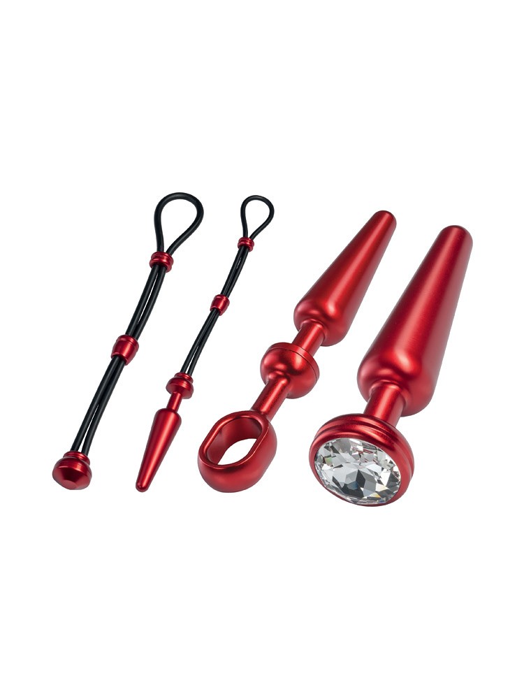 Malesation Alu Cock-Grip Set mittel, rot/weiß
