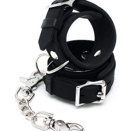 Silikon-Handfesseln (verschließbar), schwarz Silikon-Handfesseln (verschließbar), schwarz