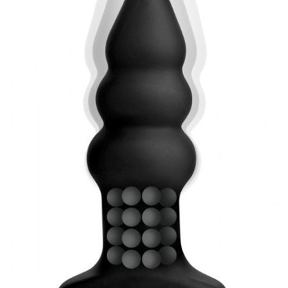 Rippled Rimming Plug Model I: Vibroplug, schwarz Rippled Rimming Plug Model I: Vibroplug, schwarz