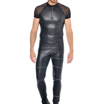 Patrice Catanzaro Khal: Wetlook-Netz-Shirt, schwarz (L) Patrice Catanzaro Khal: Wetlook-Netz-Shirt, schwarz (L)