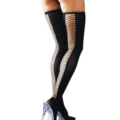 Halterlose Strümpfe: Cross, schwarz (M/L) Halterlose Strümpfe: Cross, schwarz (M/L)