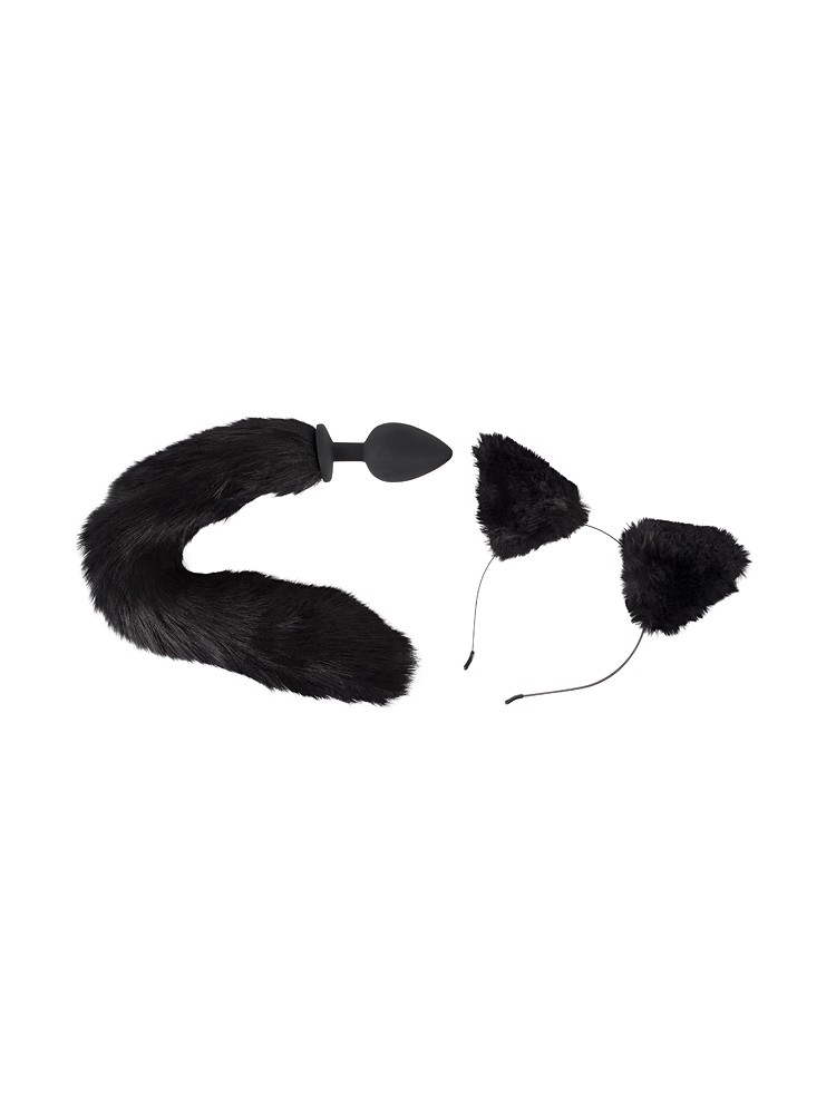 Bad Kitty Pet Play Plug & Ears: Analplug und Plüschohren, schwarz