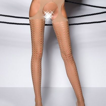 Passion: Ouvert-Strumpfhose TI Open 004, beige (S/M) Passion: Ouvert-Strumpfhose TI Open 004, beige (S/M)