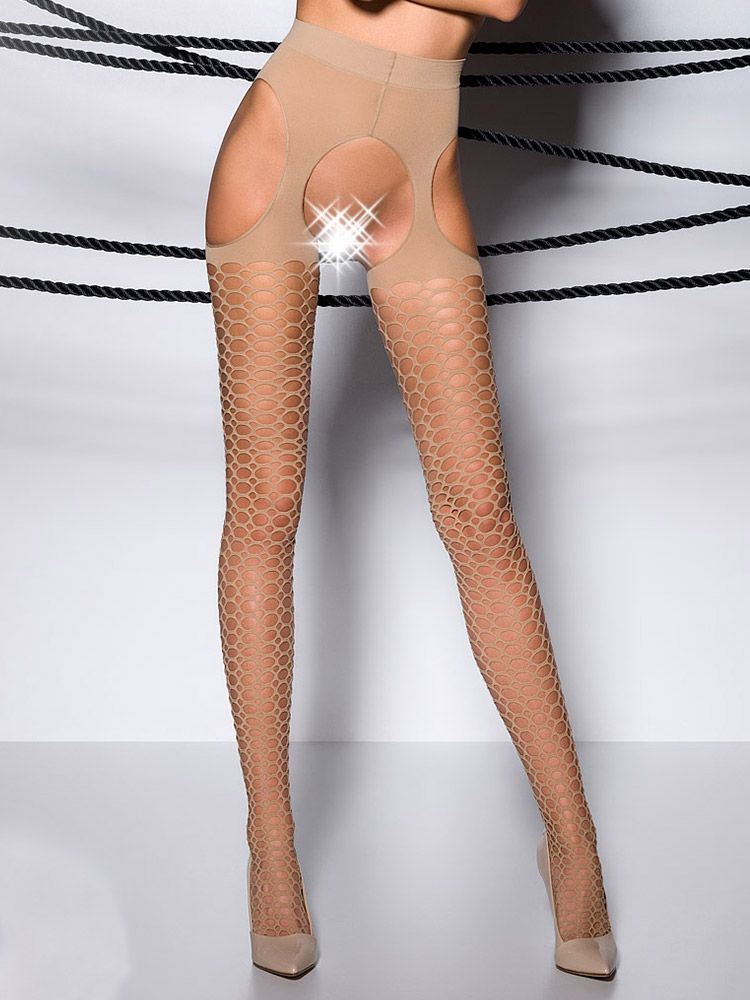 Passion: Ouvert-Strumpfhose TI Open 004, beige (S/M)