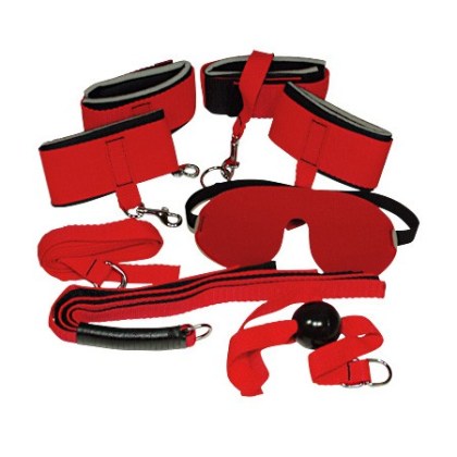 Bad Kitty Red Giant Fesselset 8teilig, rot/schwarz Bad Kitty Red Giant Fesselset 8teilig, rot/schwarz