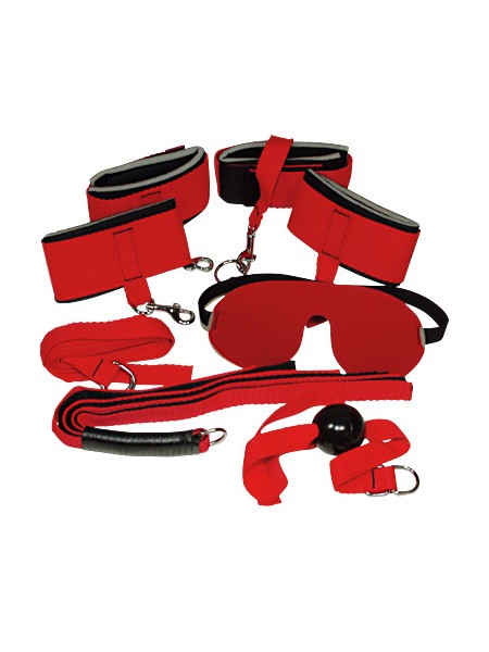 Bad Kitty Red Giant Fesselset 8teilig, rot/schwarz