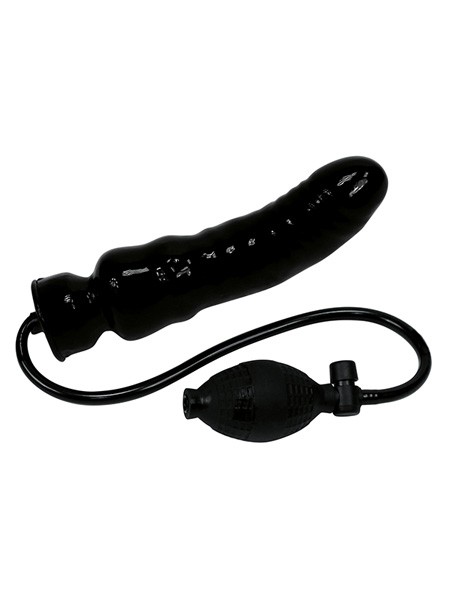 Pump-Dildo mit Ballpumpe, schwarz