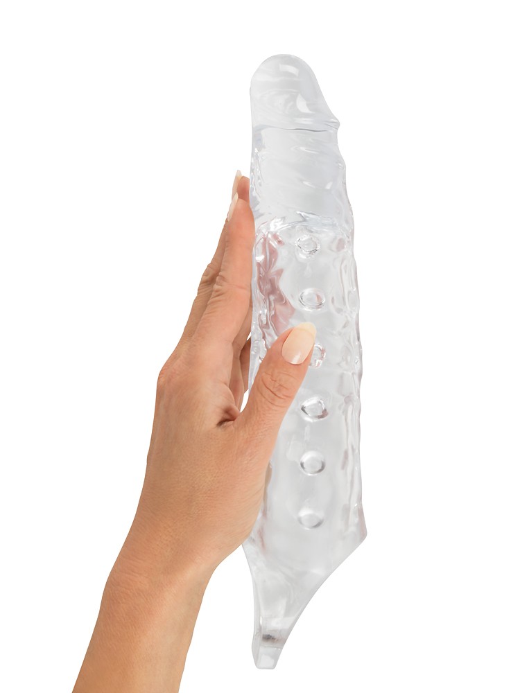 Crystal Skin: Penishülle mit Hodenring, transparent
