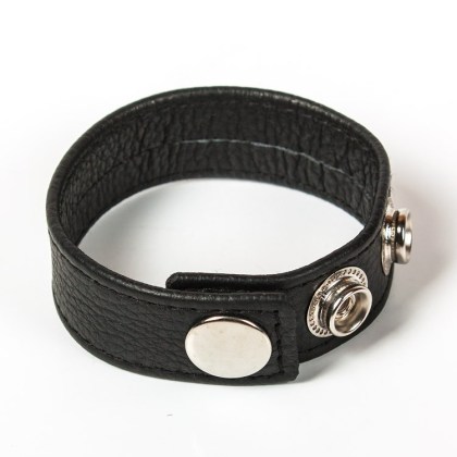 Black Label 3 Snap Leather Cock Ring: Penis- und Hodenriemen, schwarz Black Label 3 Snap Leather Cock Ring: Penis- und Hodenriemen, schwarz