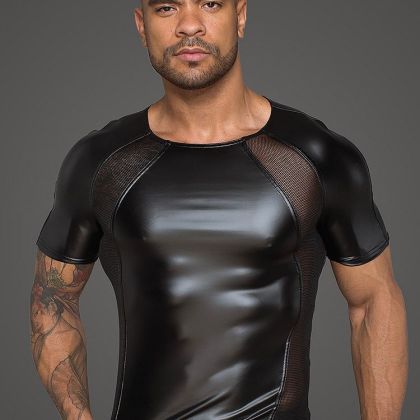 Noir Handmade: Wetlook-Netz-Shirt H056, schwarz (XXL) Noir Handmade: Wetlook-Netz-Shirt H056, schwarz (XXL)