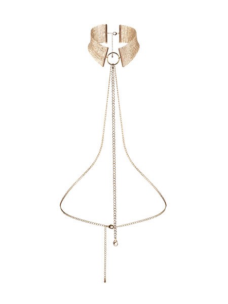 Bijoux Indiscrets Désir Métallique: Halsfessel mit Kette, gold