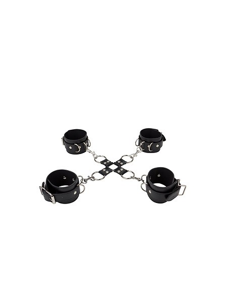 Ouch! Kreuzfessel-Set, schwarz