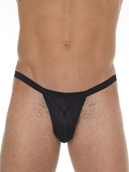 String mit Reißverschluss, schwarz (One Size)