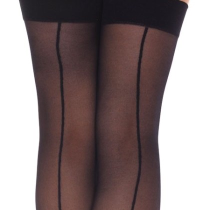 Naht-Strapsstrümpfe, schwarz (One Size) Naht-Strapsstrümpfe, schwarz (One Size)