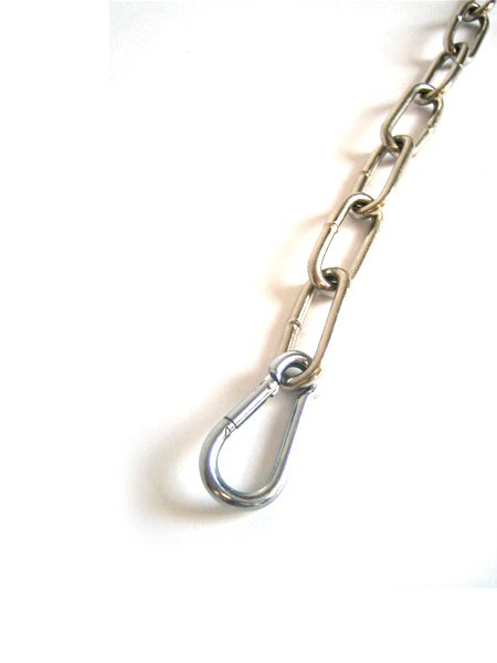 Edelstahlkette geschweißt mit Karabinerhaken (100cm)