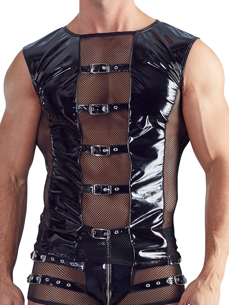 Lack-Shirt, schwarz (XXL)