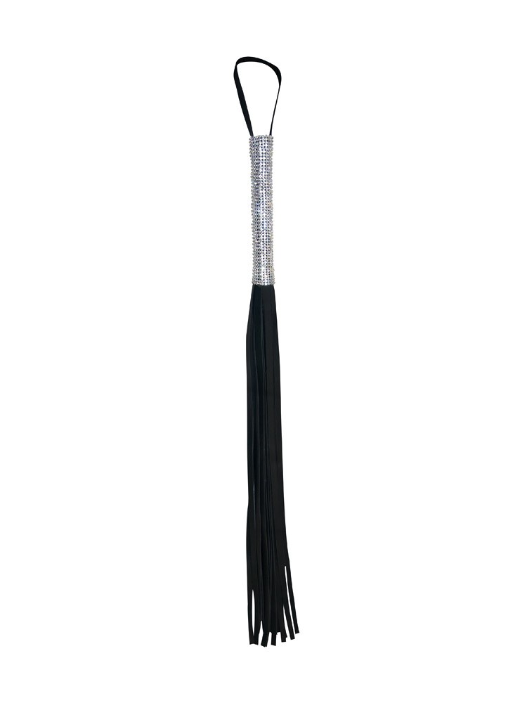 Sex & Mischief Sparkle Flogger: Peitsche, schwarz/silber