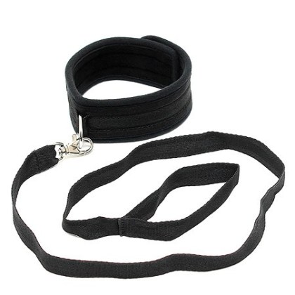 Soft Collar: Halsfessel mit Führleine, schwarz Soft Collar: Halsfessel mit Führleine, schwarz