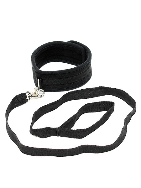 Soft Collar: Halsfessel mit Führleine, schwarz