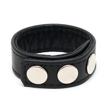 Leder-Penisring mit Druckknöpfen, schwarz Leder-Penisring mit Druckknöpfen, schwarz