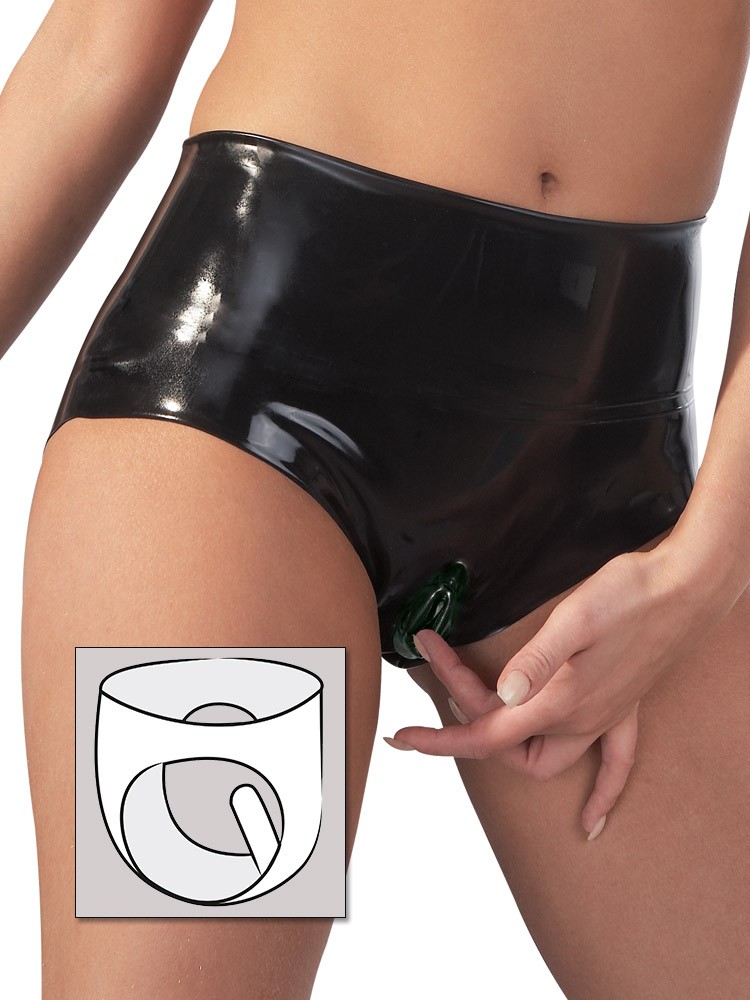 Latex-Vaginaslip, schwarz (XL)