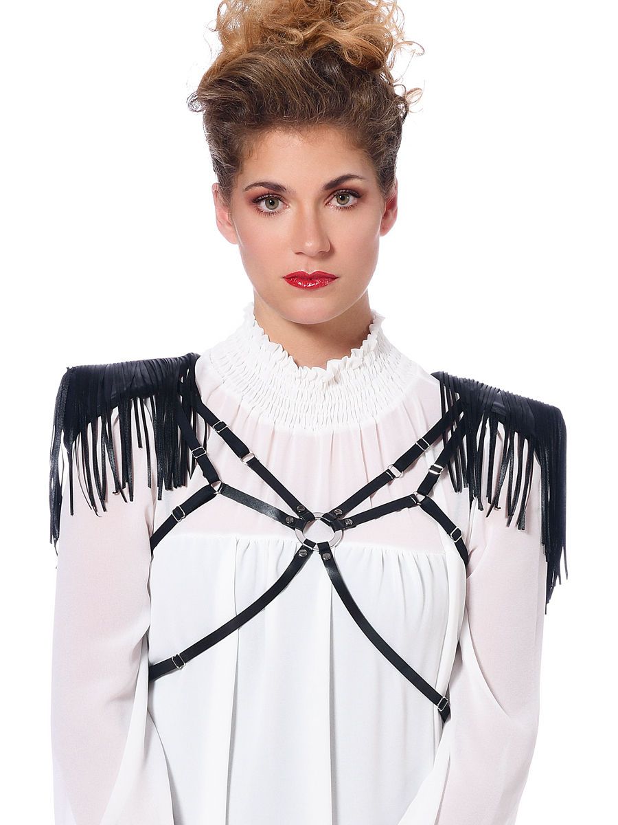 Patrice Catanzaro Roxanne: Wetlook-Harness, schwarz (One Size)