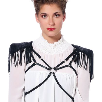 Patrice Catanzaro Roxanne: Wetlook-Harness, schwarz (One Size) Patrice Catanzaro Roxanne: Wetlook-Harness, schwarz (One Size)