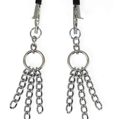 Metall-Nippelklemmen mit Kettenanhänger Metall-Nippelklemmen mit Kettenanhänger