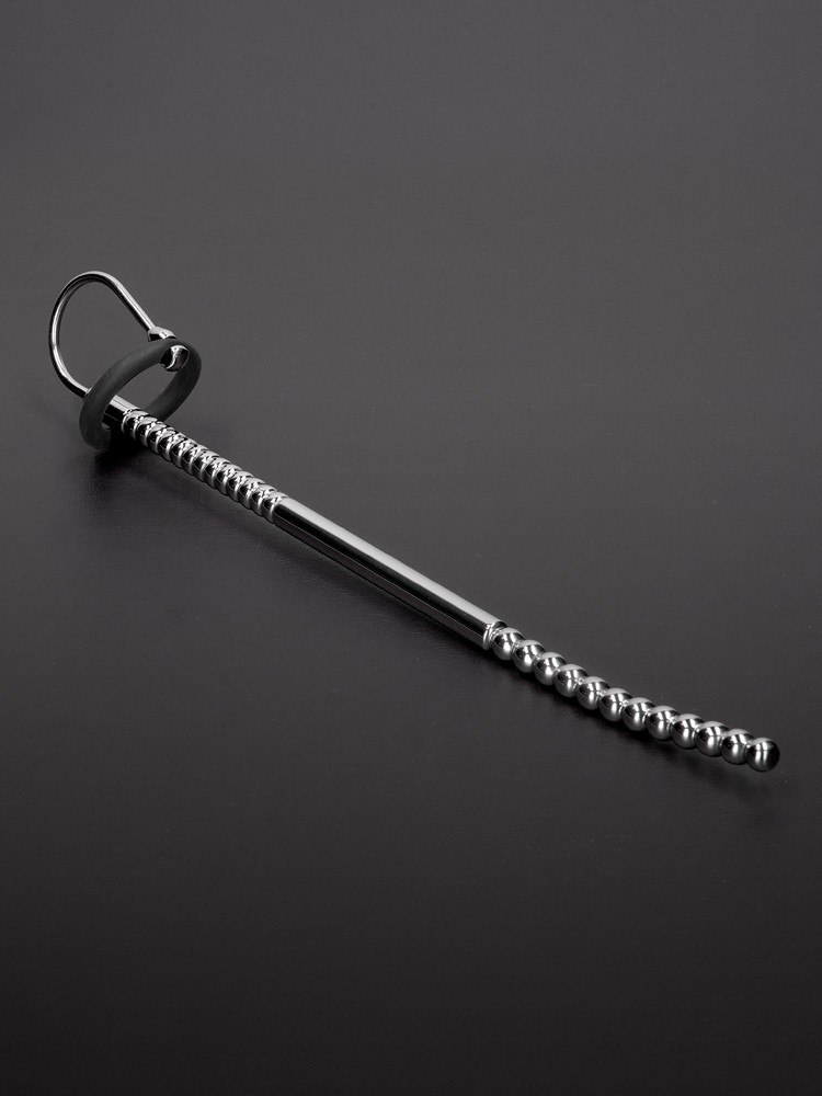 Triune Multi Beads Urethral Sounding: Edelstahl-Dilator mit Silikon-Eichelring