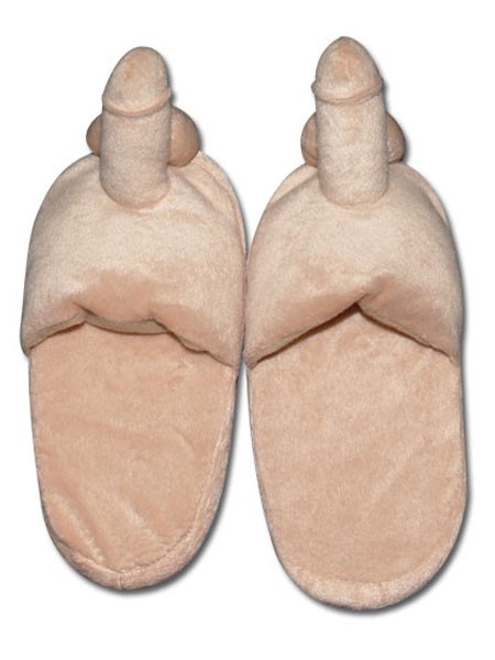 Plüsch-Hausschuhe: Penis, haut