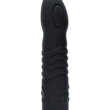 Silikon-Dildo (gerillt) für Strap-On (16cm), schwarz Silikon-Dildo (gerillt) für Strap-On (16cm), schwarz