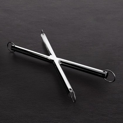 Triune X Hogtie Bar: Edelstahl-Fesselkreuz Triune X Hogtie Bar: Edelstahl-Fesselkreuz