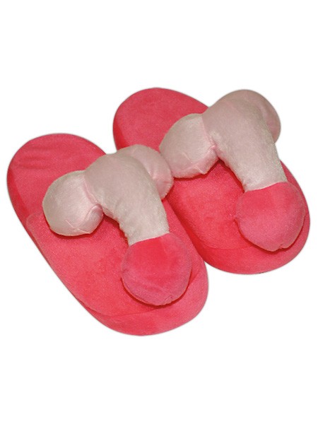 Plüsch-Hausschuhe: Penis, rosa