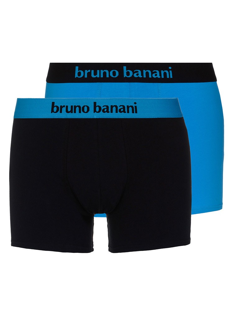Bruno Banani Flowing: Short 2er Pack, aqua/schwarz (XL)