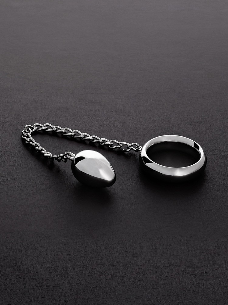 Triune Donut Ring Anal Egg: Edelstahl-Penisring mit Analplug (50mm)