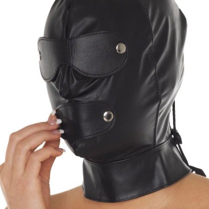 Leder-Maske mit Augen-/Mundklappen, schwarz Leder-Maske mit Augen-/Mundklappen, schwarz