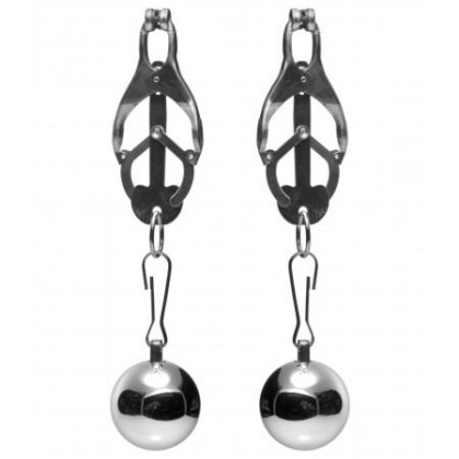 Master Series Deviant Monarch: Nippelklemmen mit Gewicht, silber Master Series Deviant Monarch: Nippelklemmen mit Gewicht, silber