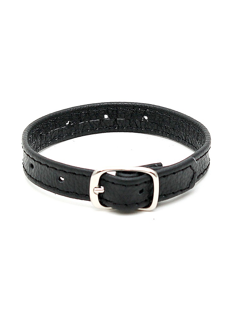 Leder-Penisriemen mit Schnalle, schwarz