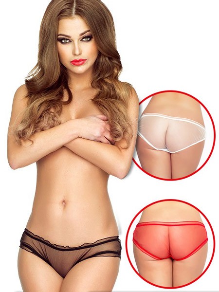 Provocative Romance a Deux Plaisir: Panty 3er Pack, schwarz/weiß/rot (S/M)