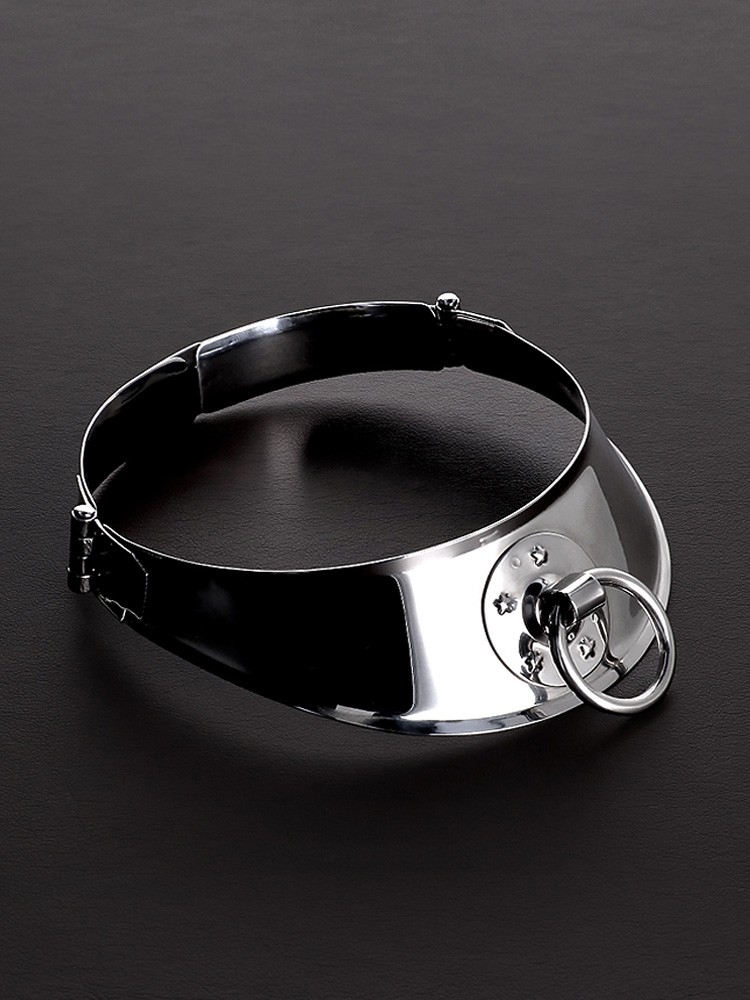 Triune Locking Men%27s Collar with Ring: Edelstahl-Halsfessel (S/M)