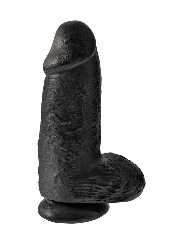 King Cock Chubby: Dildo mit Hoden, schwarz