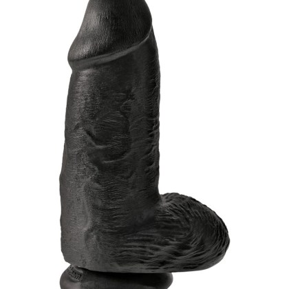 King Cock Chubby: Dildo mit Hoden, schwarz King Cock Chubby: Dildo mit Hoden, schwarz