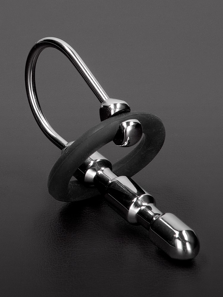 Triune Bumpy Urethral Stretcher: Edelstahl-Penisplug mit Silikon-Eichelring