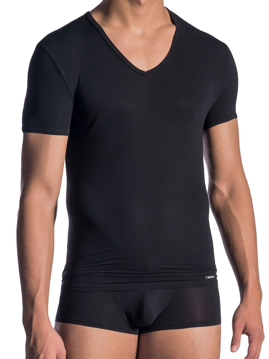 Olaf Benz RED0965: Phantom V-Neck-Shirt, schwarz (S)