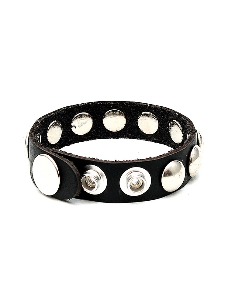 Leder-Penisriemen mit Nieten, schwarz