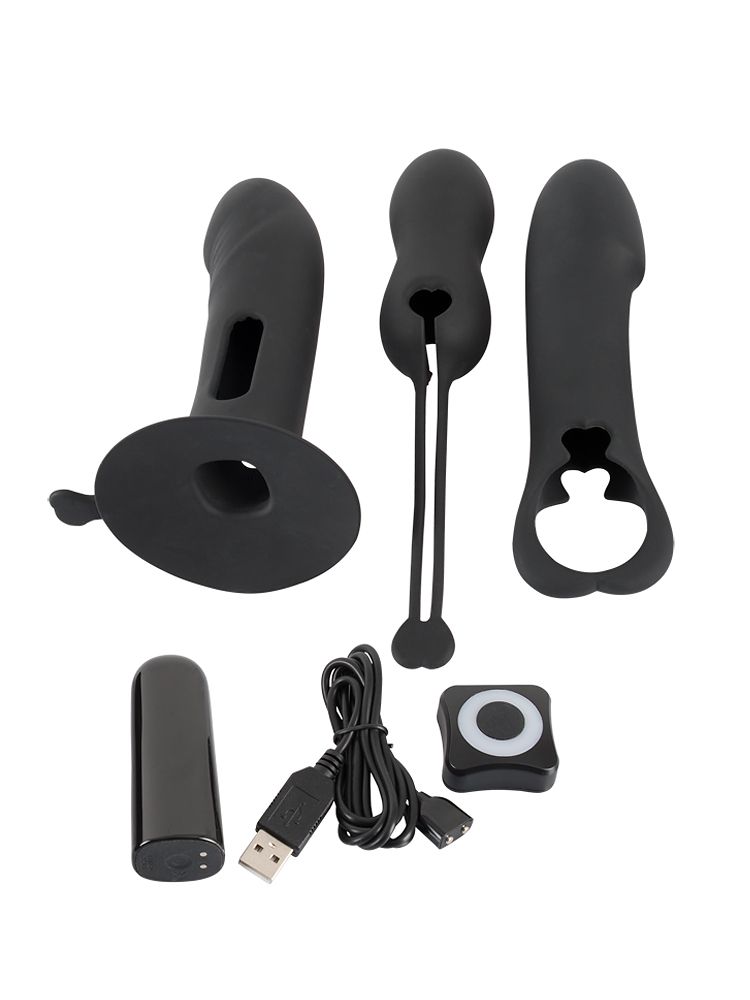 Black Velvets Vibrator Kit: Vibro-Ei-Set mit Fernbedienung, schwarz