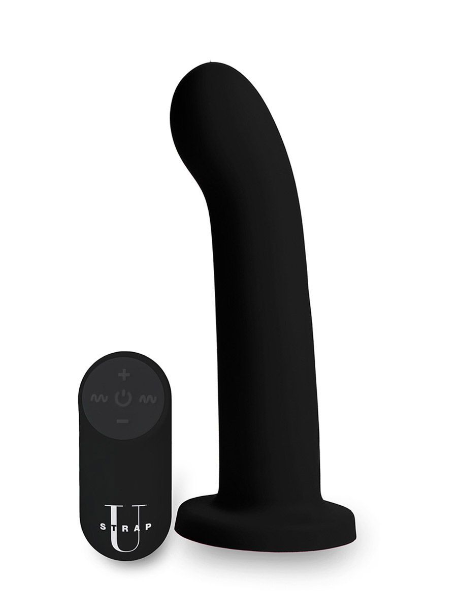 Strap U Secret G 21X Liquid Silikone: Vibrator mit Saugfuß, schwarz
